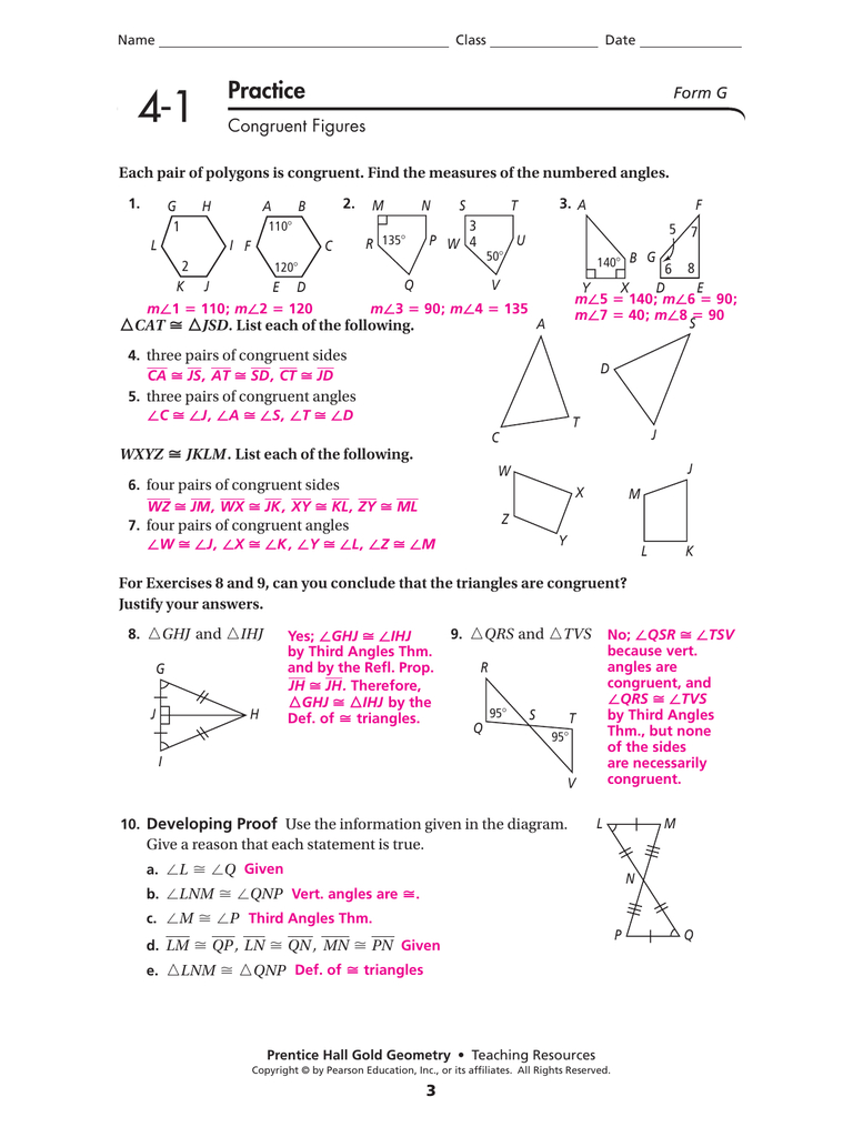 Practice  WordPress As Well As 4 3 Practice Congruent Triangles Worksheet Answers
