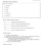 Practice Worksheet Net Forces And Acceleration Intended For Net Force And Acceleration Worksheet Answers