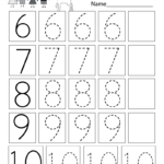 Practice Writing Numbers Worksheet  Free Kindergarten Math Along With Writing Numbers Worksheet
