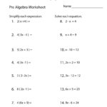 Pre Algebra Worksheets For 7Th Graders Free Printable Math Intended For Systems Of Equations Substitution Worksheet
