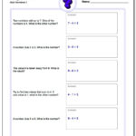 Prealgebra Word Problems For Algebra Basic Worksheets Printable