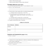 Prentice Hall Biology Worksheets Within Properties Of Water Worksheet Biology