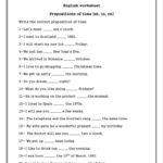 Prepositions Of Time  On  In  At Worksheet  Free Esl Printable With Regard To To And For Worksheet