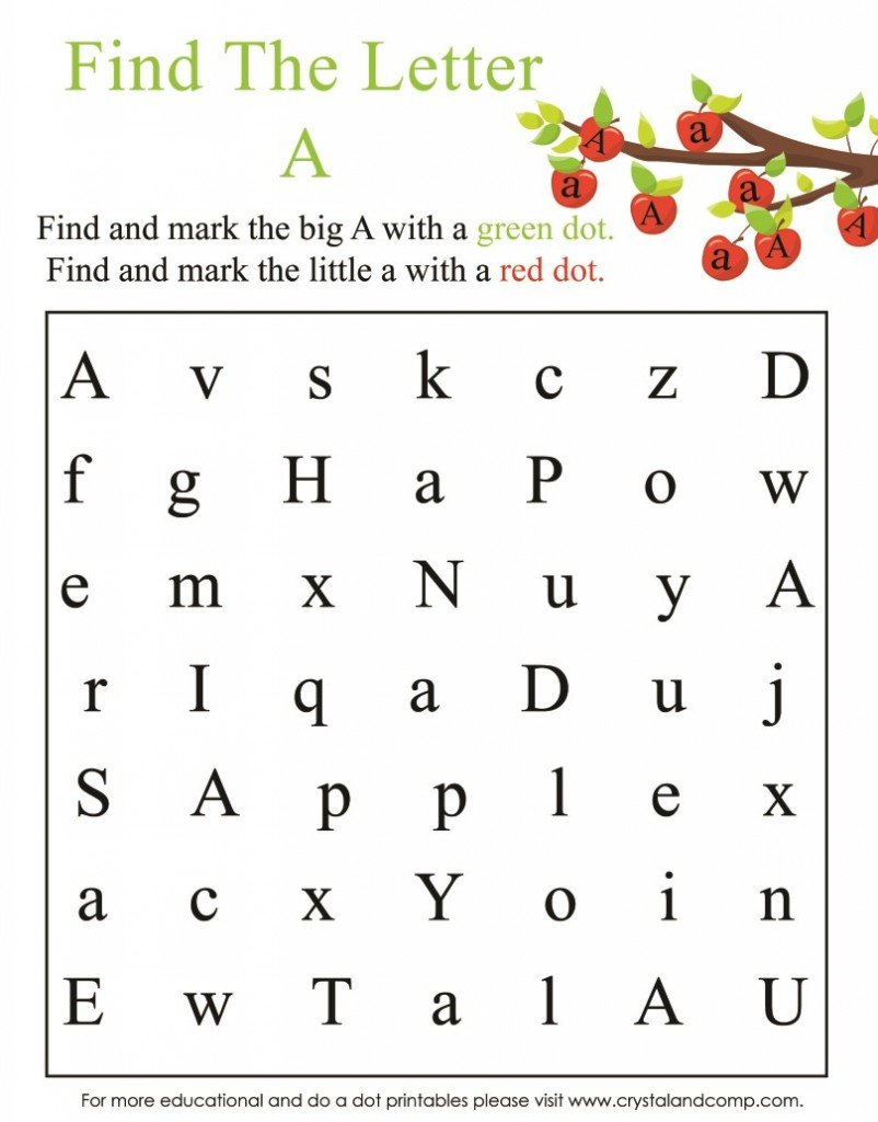 Preschool Do A Dot Printables A Is For Apple Also Preschool Letter Worksheets