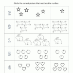 Preschool Math Worksheets  Matching To 5 Along With Matching Numbers Worksheets