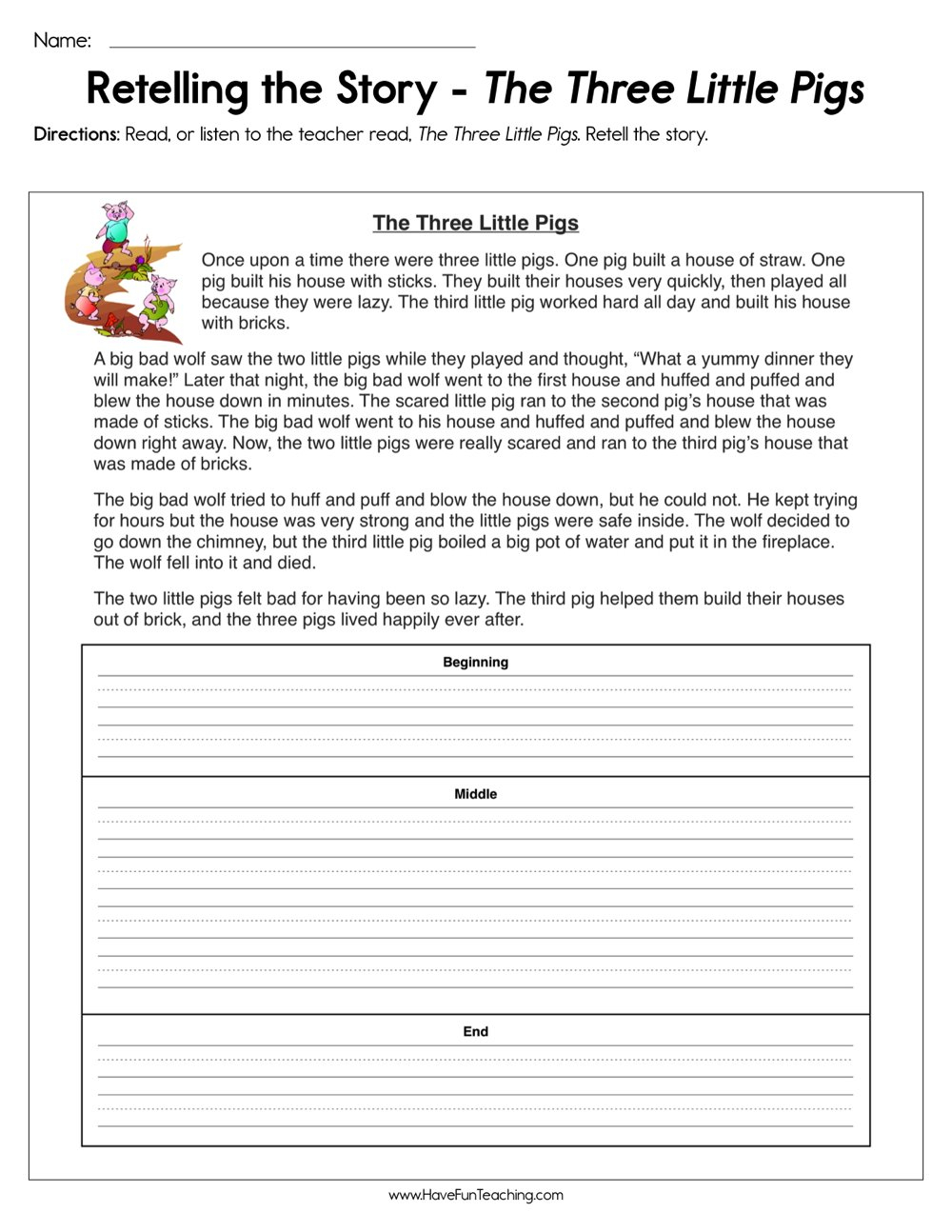 Preschool Reading Worksheets  Have Fun Teaching Along With Retelling A Story Worksheet