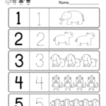 Preschool Worksheet Using Numbers  Free Kindergarten Math Worksheet And Preschool Number Worksheets