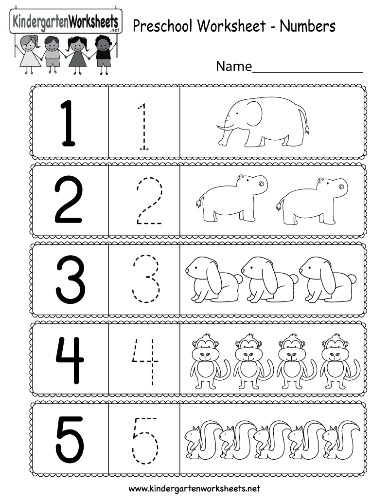 Preschool Worksheet Using Numbers  Free Kindergarten Math Worksheet Pertaining To Free Preschool Worksheets To Print