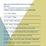 Present Perfect Continuous Interactive Worksheets In Present Progressive Spanish Worksheet Answers