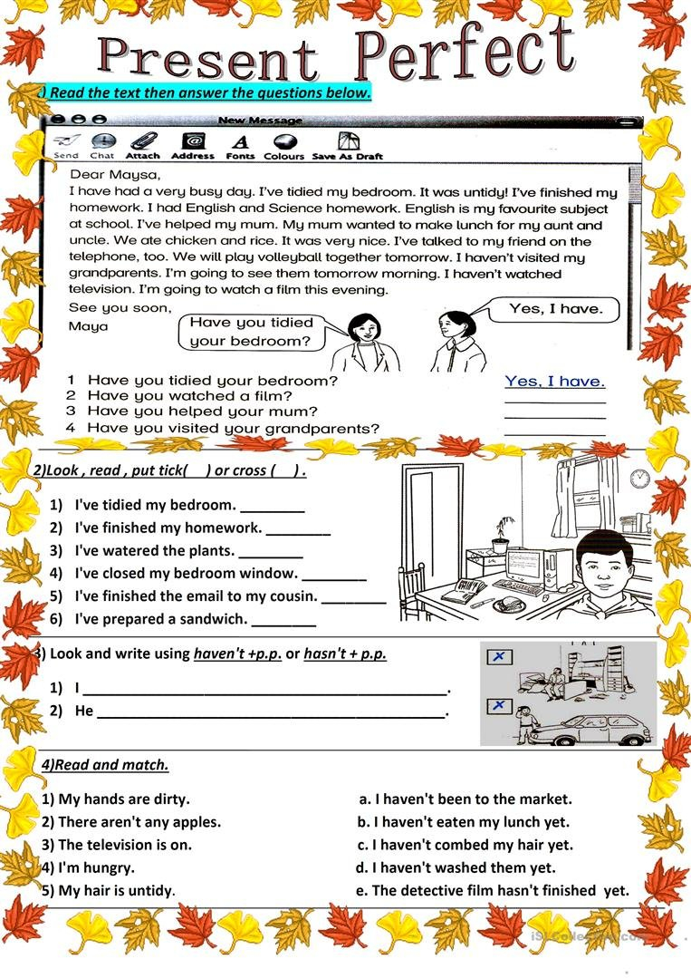 Present Perfect Worksheet  Free Esl Printable Worksheets Made Regarding Present Perfect Tense Worksheet With Answers