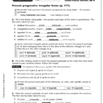 Present Progressive Irregular Forms P 171 Están Hablando Intended For Present Progressive Spanish Worksheet Answers