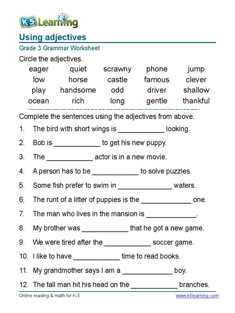 Print Multiplication Worksheets  Free Printable English Grammar Within Grade 4 Language Arts Worksheets