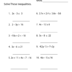 Print The Free Inequalities Algebra 1 Worksheet  Printable Version Intended For Algebra Inequalities Worksheet