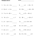 Print The Free Multiplication Elementary Algebra Worksheet Along With Algebra Basic Worksheets Printable