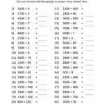 Printable Division Sheets Together With 4Th Grade Learning Worksheets
