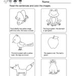 Printable Kindergarten Reading Worksheet  Free English Worksheet For Kindergarten English Worksheets