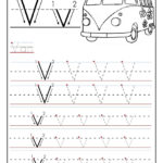 Printable Letter V Tracing Worksheets For Preschool Intended For Letter V Worksheets