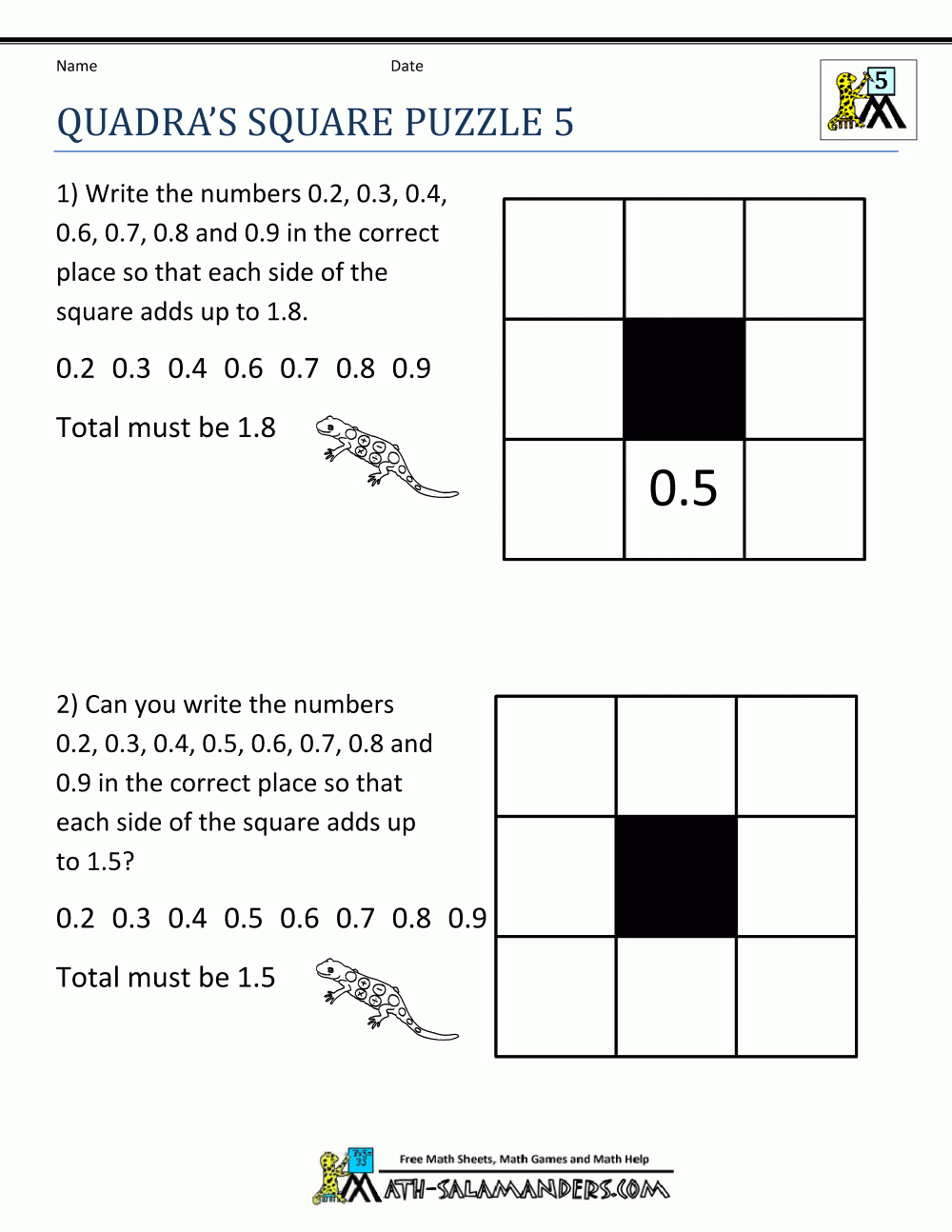 Printable Math Puzzles 5Th Grade Regarding 5Th Grade Activity Worksheets