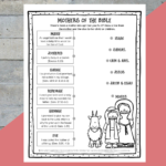 Printable Mothers Of The Bible Worksheet  Path Through The Narrow Gate Within Bible Printable Worksheets