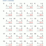 Printable Multiplication Sheets 5Th Grade Along With Multiplying Decimals By Whole Numbers Worksheet