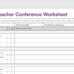Printable Parentteacher Conference Worksheet In Parenting Skills Worksheets