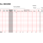 Printable Payroll Ledger | Blank Payroll Record   Pdf | Work ... As Well As Employee Annual Leave Record Spreadsheet
