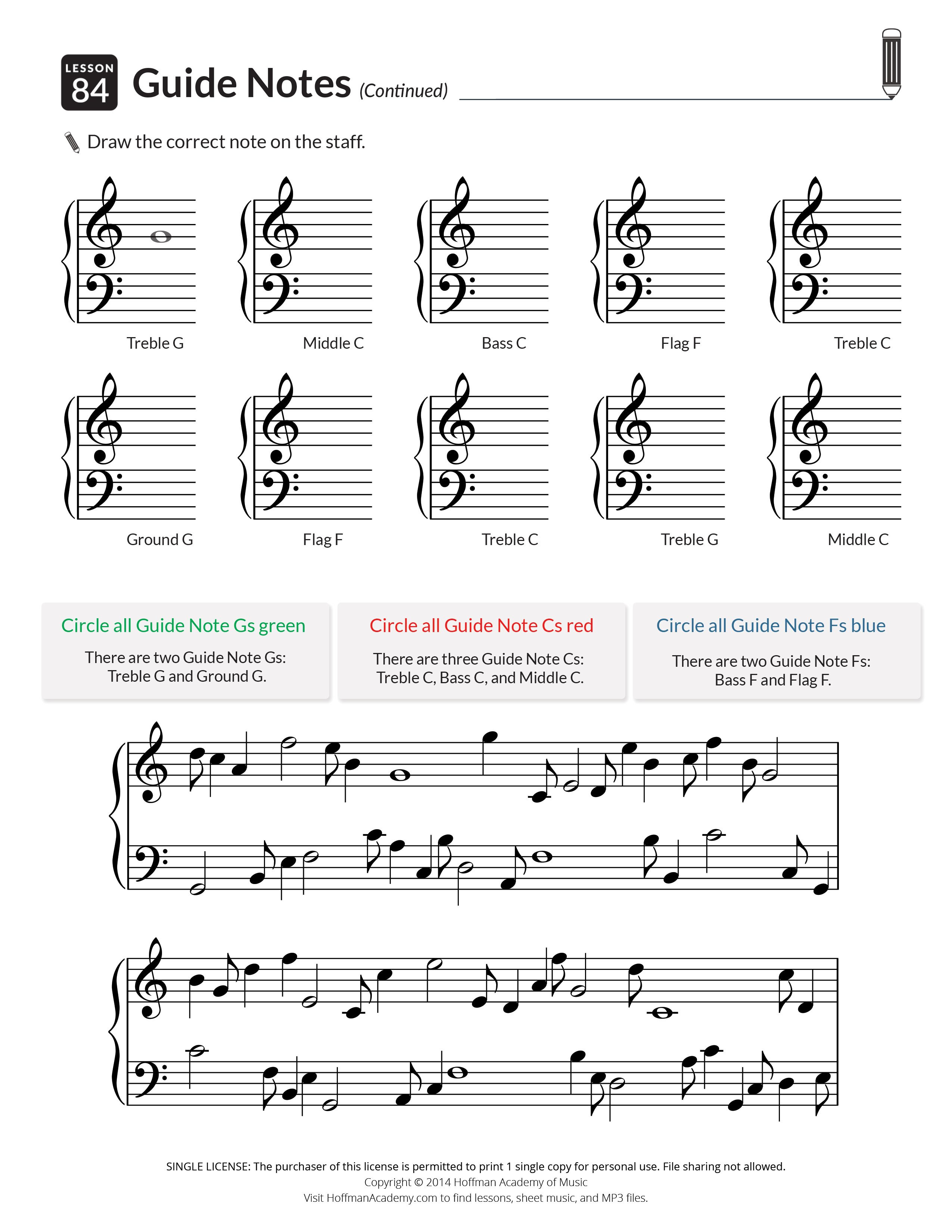 Printables  Audio For Piano Units 15 Lessons 1100  Hoffman Academy As Well As Rhythmic Dictation Worksheet