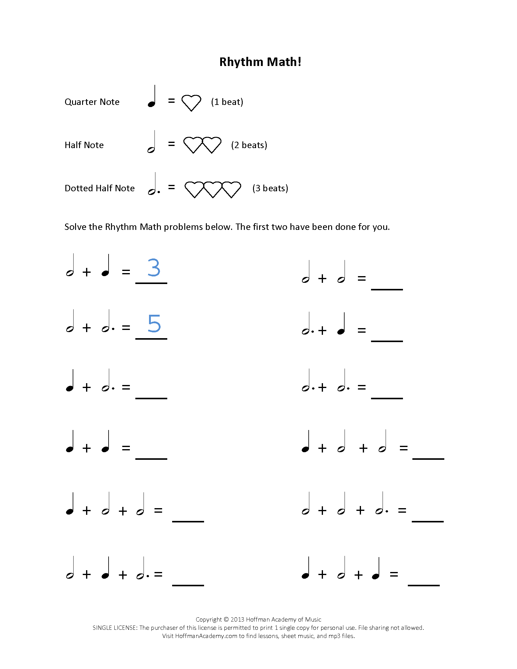 Printables  Audio For Units 13 Lessons 160  Hoffman Academy And Rhythmic Dictation Worksheet