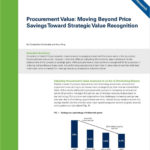 Procurement Value: Moving Beyond Price Savings Toward Strategic ... And Procurement Savings Spreadsheet