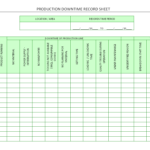 Production Downtime Record Sheet   Also Downtime Tracking Spreadsheet