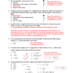 Projectile Motion Review Key Along With Horizontally Launched Projectile Worksheet Answers