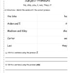 Pronouns Nouns Worksheets From The Teacher's Guide Throughout Subject Pronoun Worksheets For Grade 2