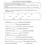 Pronouns Worksheets  Personal Pronouns Worksheets Regarding Pronoun Worksheets 3Rd Grade