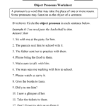 Pronouns Worksheets  Subject And Object Pronouns Worksheets In Pronoun Worksheets 3Rd Grade