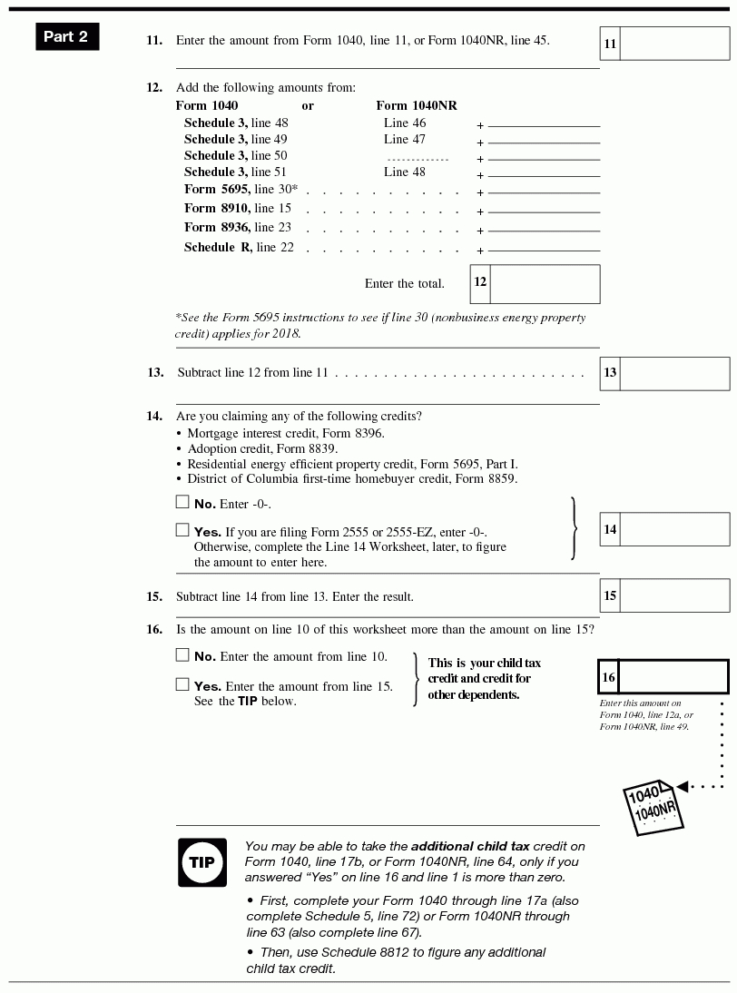 Publication 972 2018 Child Tax Credit  Internal Revenue Service Within 2017 Child Tax Credit Worksheet
