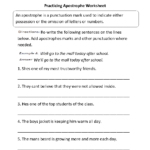 Punctuation Worksheets  Apostrophe Worksheets With Apostrophe Worksheets With Answer Key