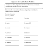 Punctuation Worksheets  Hyphen Worksheets With Regard To Hyphens And Dashes Worksheet Answers