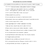Punctuation Worksheets  Quotation Mark Worksheets Within Writing Dialogue Worksheet