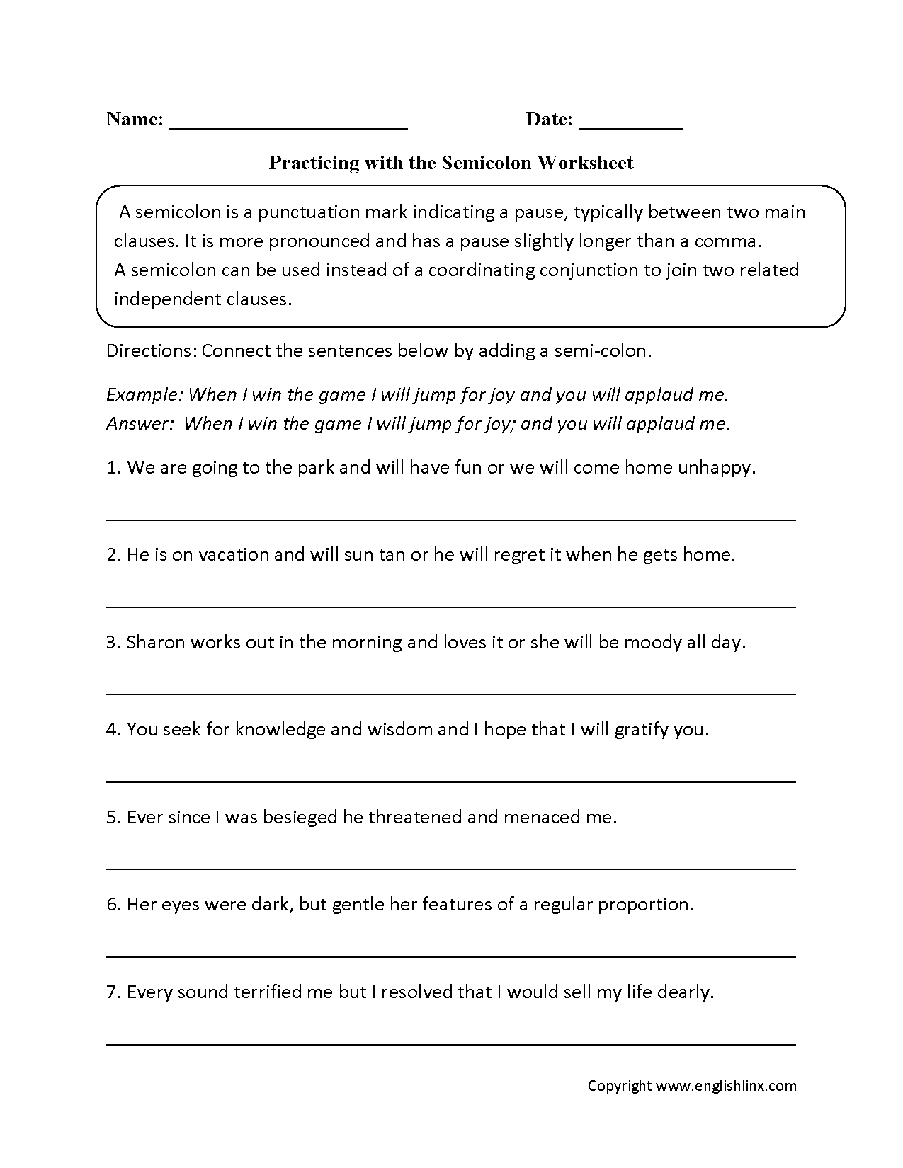 Punctuation Worksheets  Semicolon Worksheets As Well As Commas Semicolons And Colons Worksheet