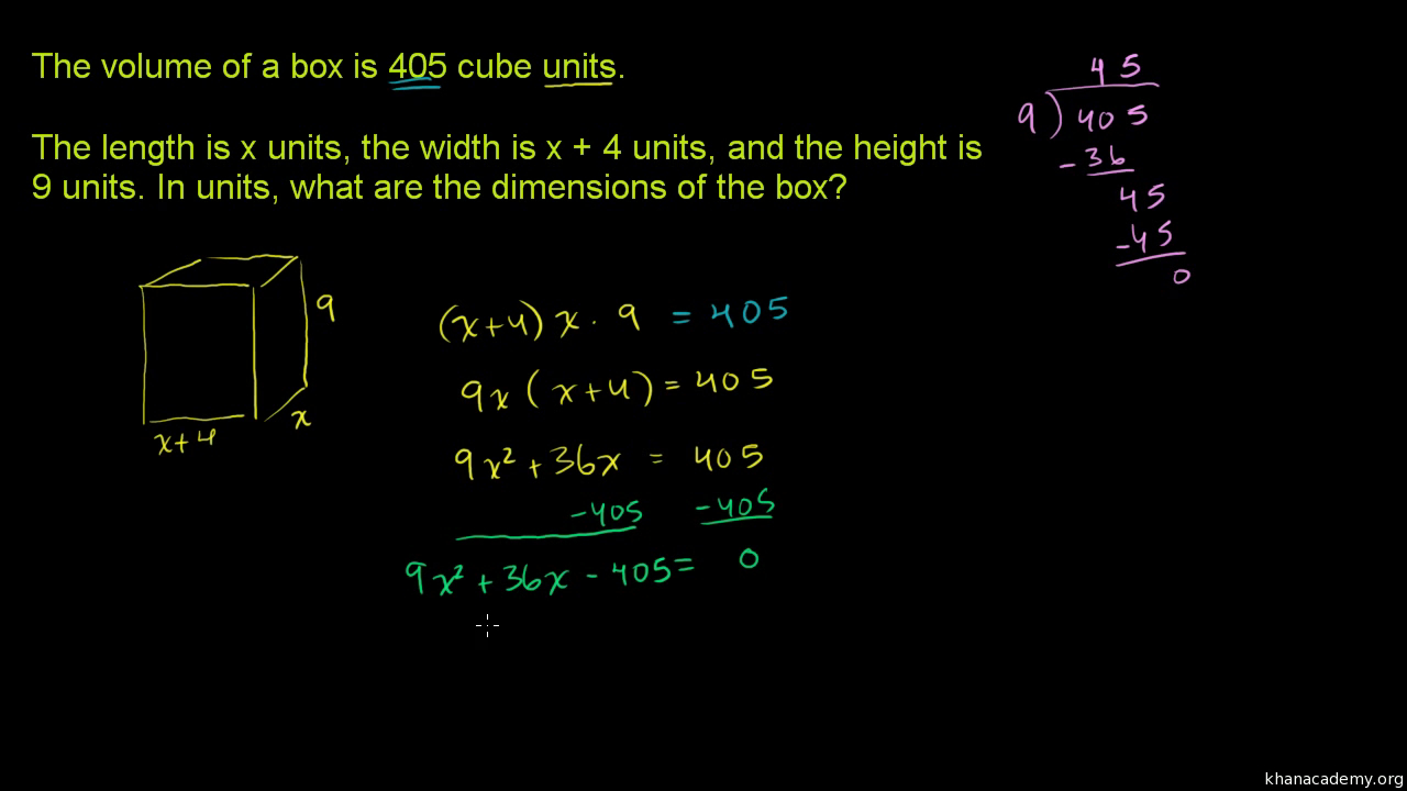 Quadratic Equations Word Problem Box Dimensions For From Linear To Quadratic Worksheet 180