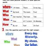 Question Words  Interactive Worksheet For Question Words Worksheet