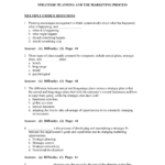 Questions From Chapter 2  Strategic Planning And The Marketing Inside Chapter 11 The Price Strategy Worksheet Answers