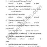 Questions On ´of Mice And Men´  Esl Worksheetrakkhun1350 With Regard To Of Mice And Men Worksheets