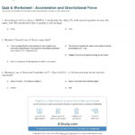 Quiz  Worksheet  Acceleration And Gravitational Force  Study Intended For Acceleration Calculations Worksheet