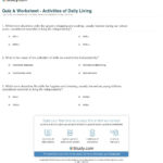 Quiz  Worksheet  Activities Of Daily Living  Study Pertaining To Grocery Shopping Life Skills Worksheet