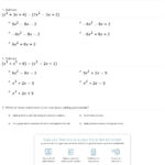Quiz  Worksheet  Add Subtract  Multiply Polynomials  Study As Well As Multiplying Polynomials Worksheet 1 Answers