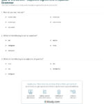 Quiz  Worksheet  Adjective Agreement In Spanish Grammar  Study Within Agreement Of Adjectives Spanish Worksheet