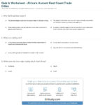 Quiz  Worksheet  Africa's Ancient East Coast Trade Cities  Study Throughout Early African Civilizations Worksheet Answers