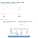 Quiz  Worksheet  Air Masses  Weather Fronts  Study Intended For Air Masses And Fronts Worksheet Answer Key