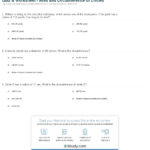 Quiz  Worksheet  Area And Circumference Of Circles  Study Or Area And Circumference Of A Circle Worksheet Answers